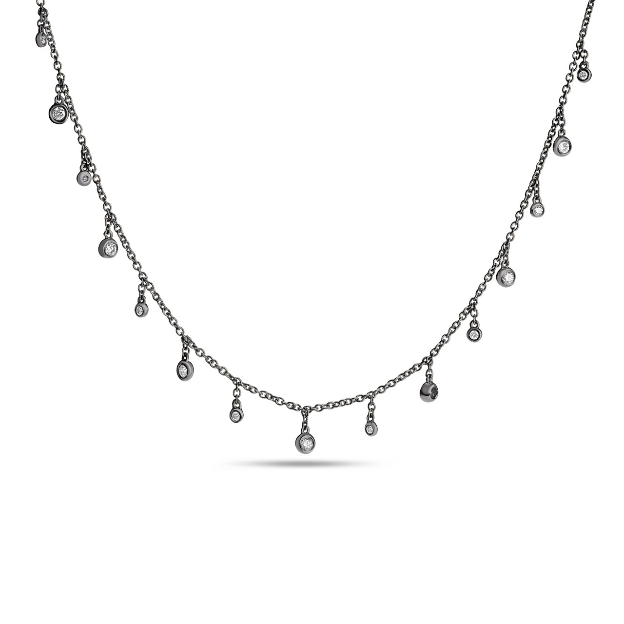 Diamond Bezel Dangle Choker Necklace