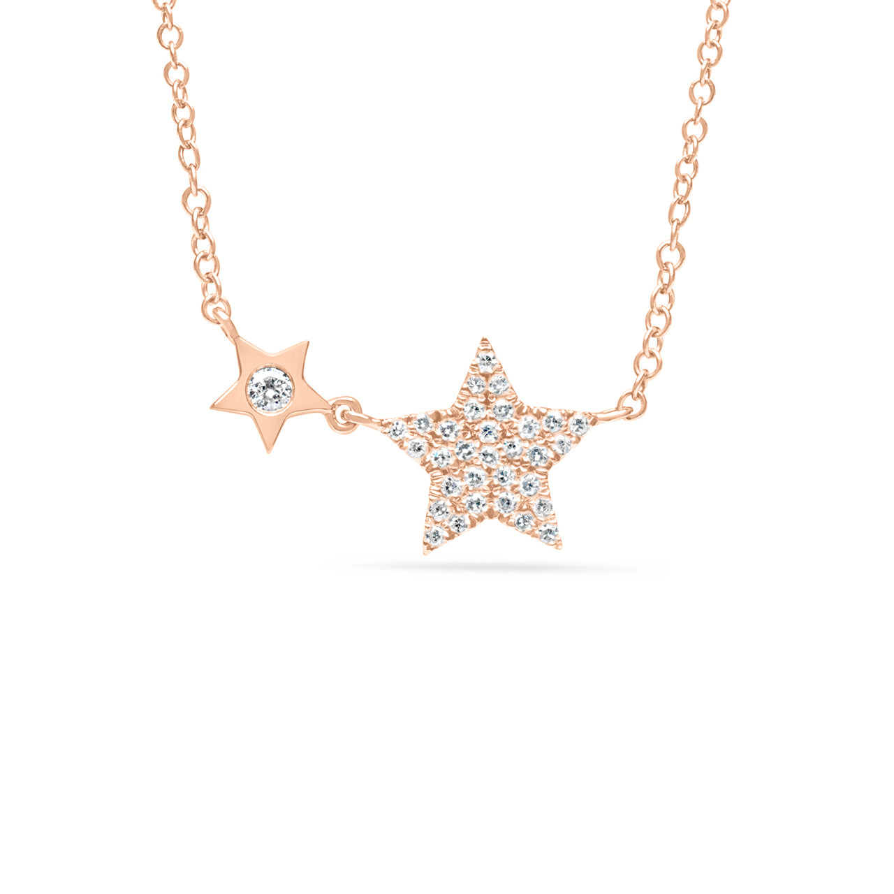 Diamond Double Star Necklace