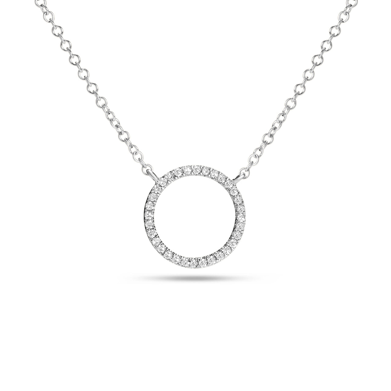 Diamond 11mm Circle Necklace