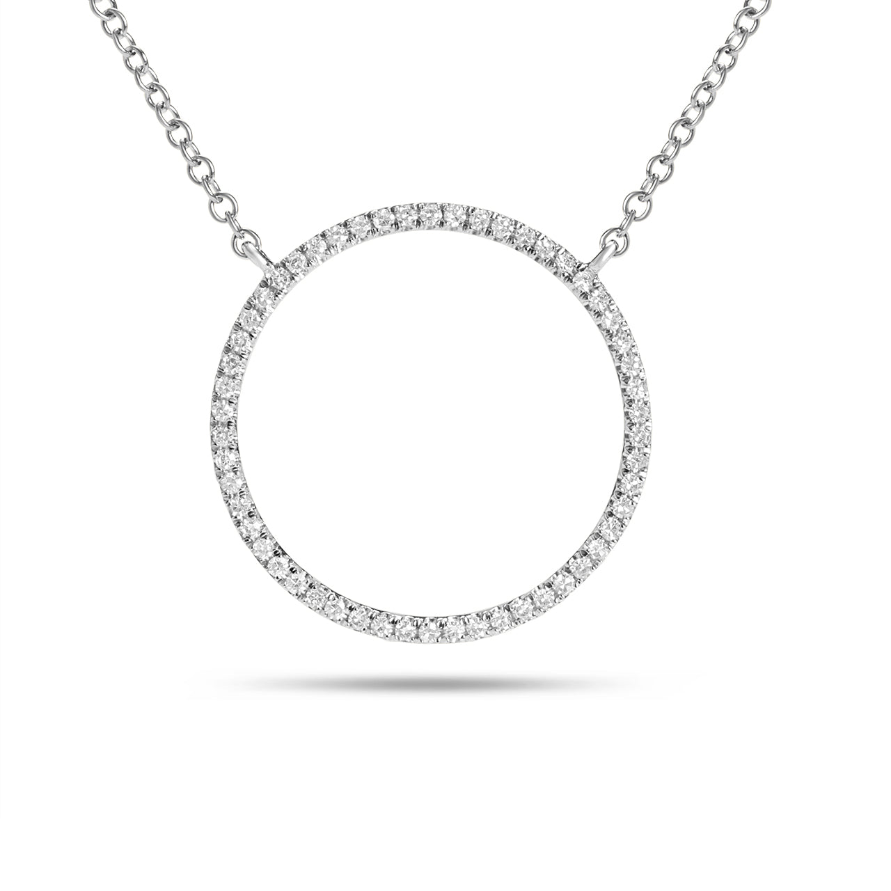 Diamond 18mm Circle Necklace