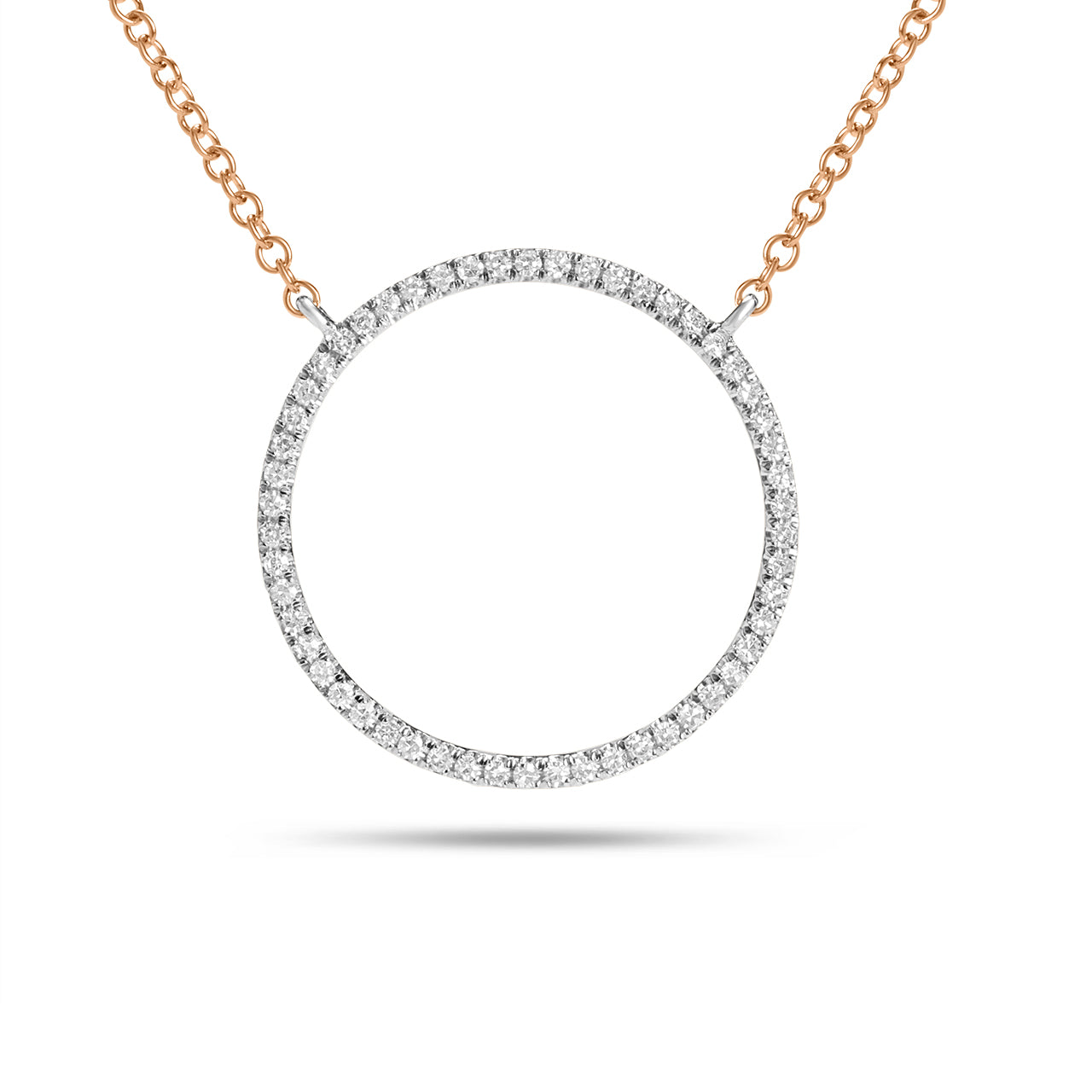 Diamond 18mm Circle Necklace