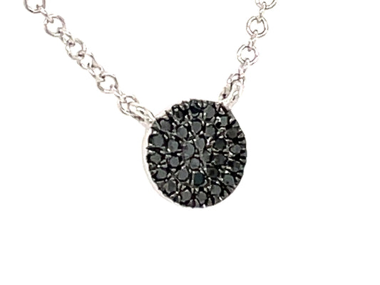 BLACK DIAMOND DISC PENDANT NECKLACE