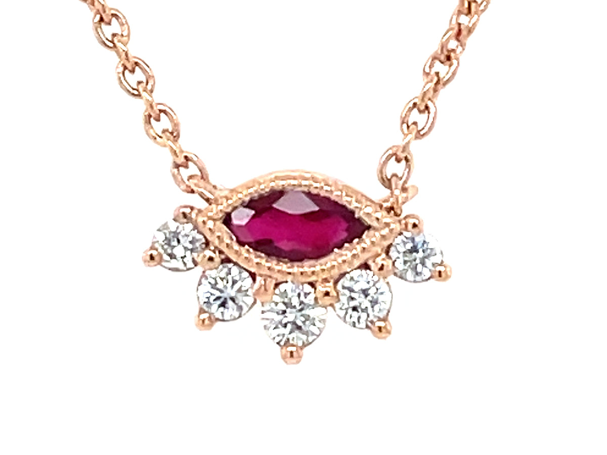 RUBY & DIAMOND EYE NECKLACE