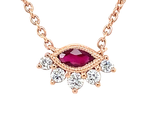 RUBY & DIAMOND EYE NECKLACE