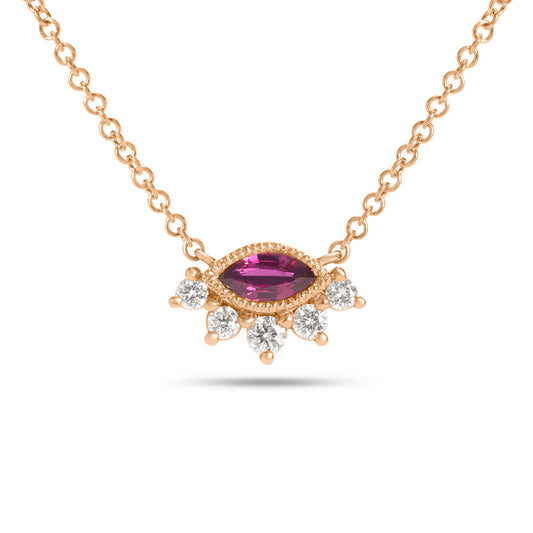 Ruby & Diamond Eye Necklace