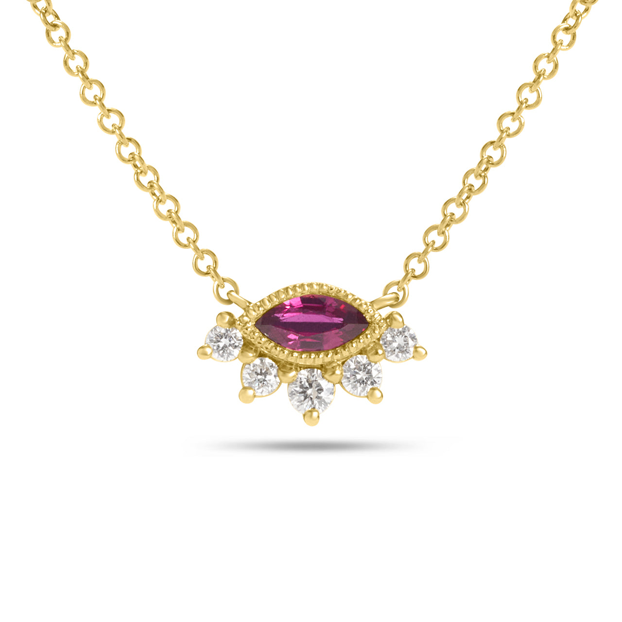 Ruby & Diamond Eye Necklace