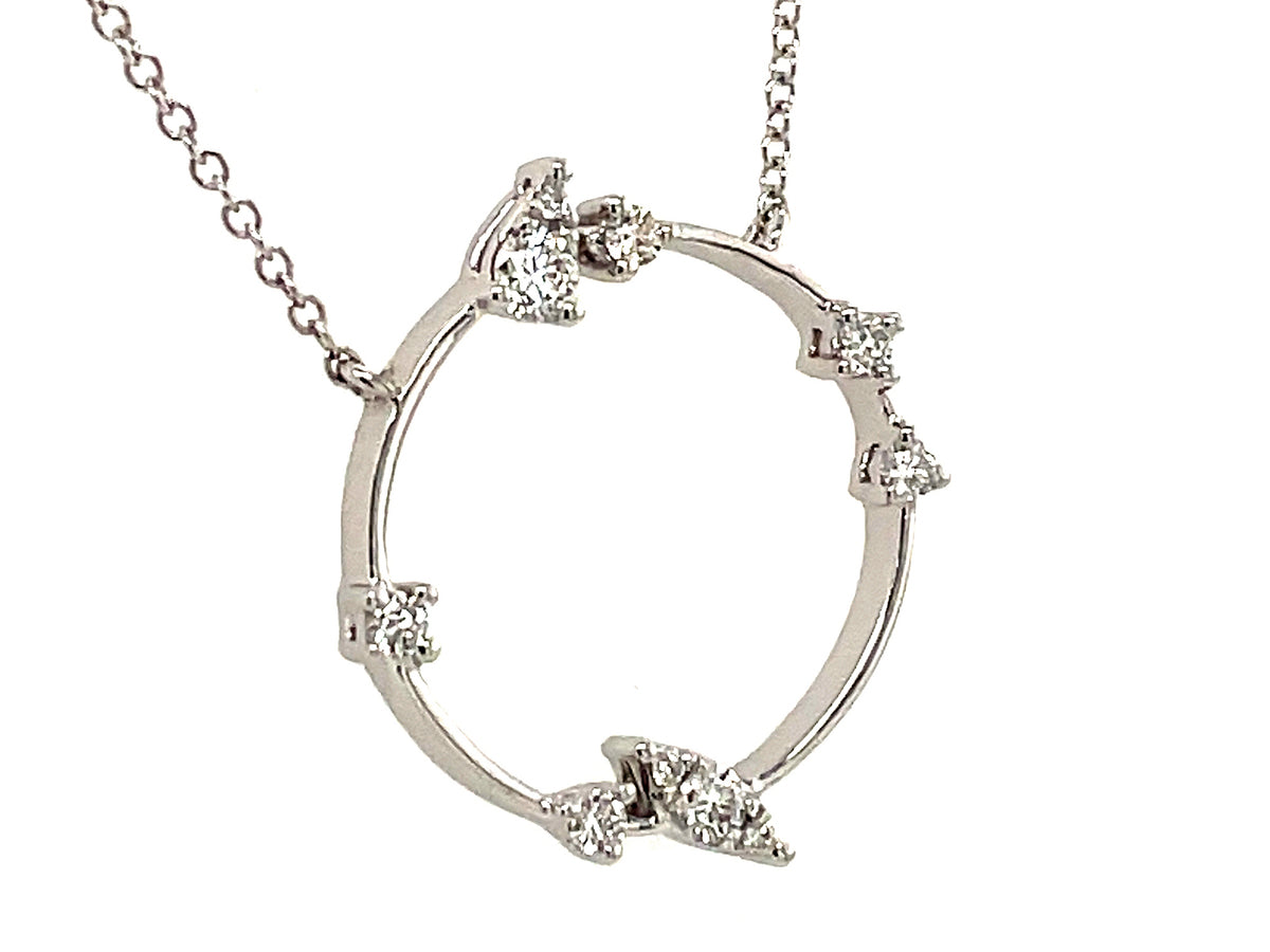 DIAMOND CIRCLE NECKLACE, 18"/17"/16"