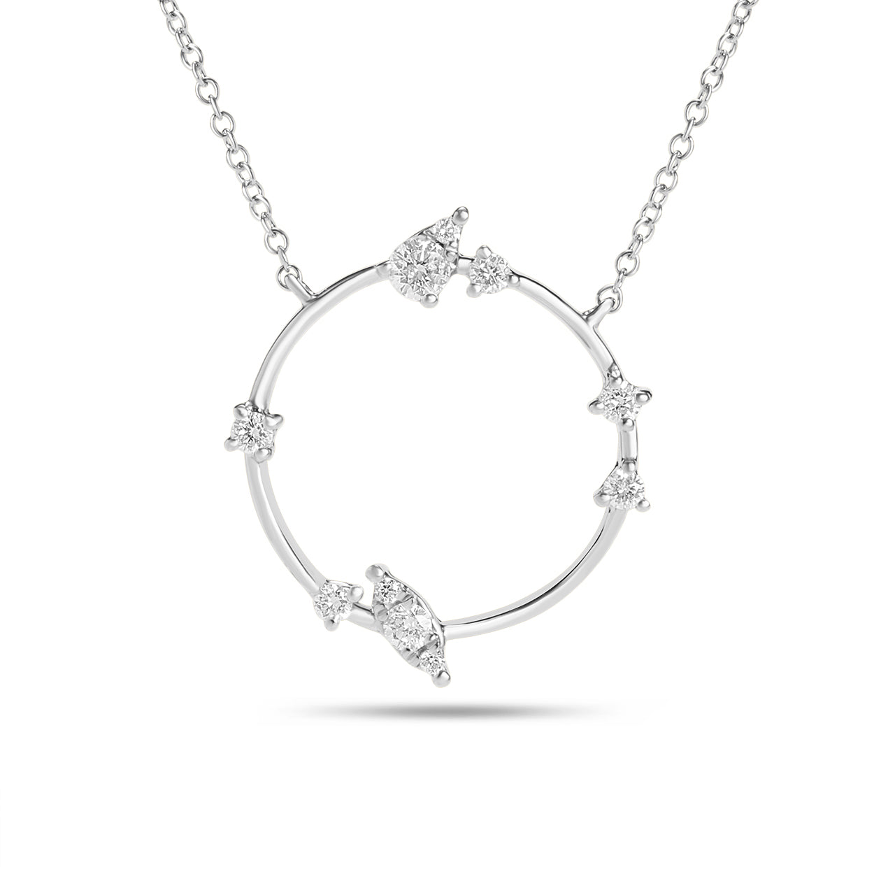Diamond Floating Circle Necklace