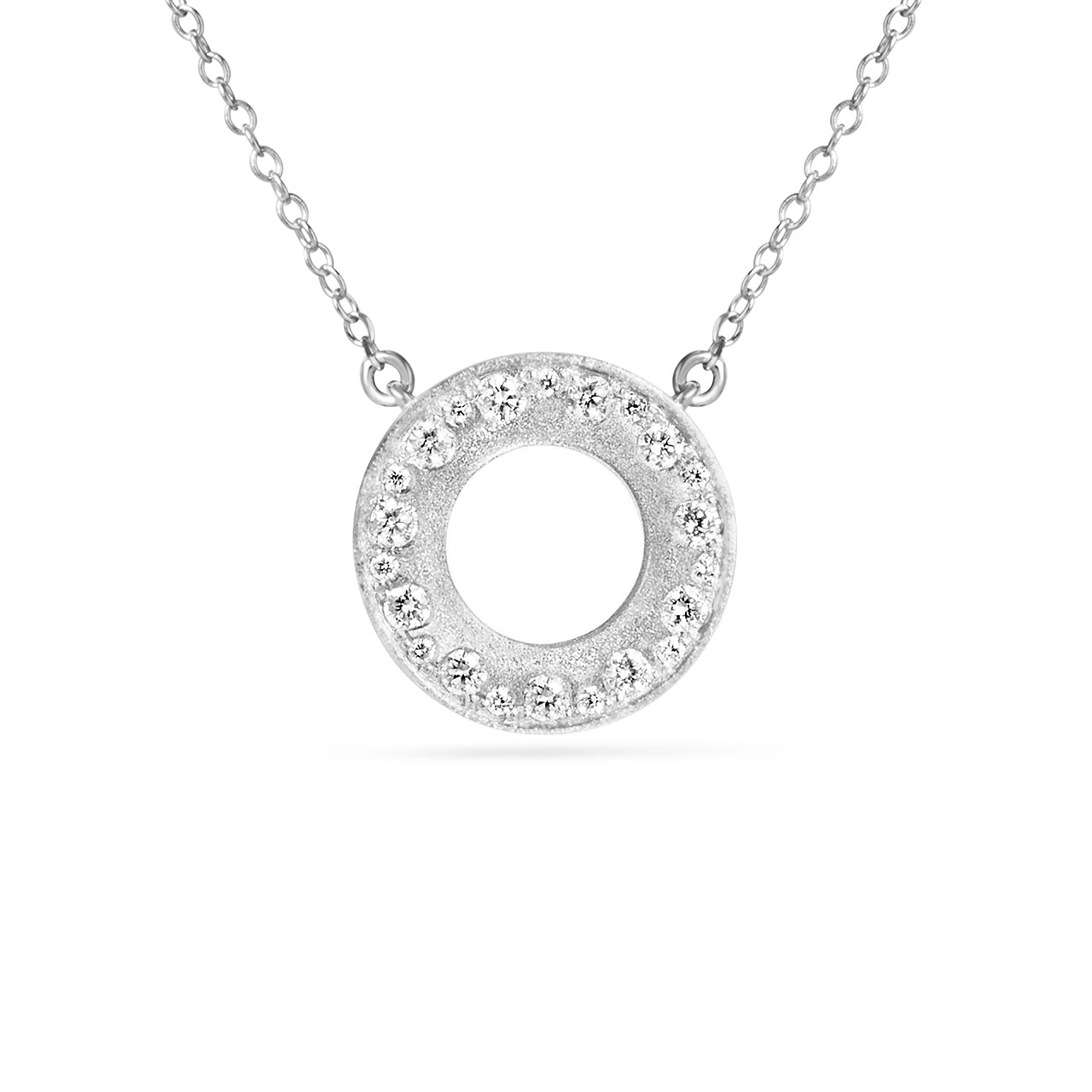 Diamond Alternating Flush Circle Necklace