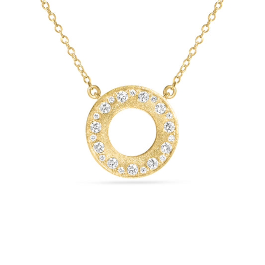 Diamond Alternating Flush Circle Necklace