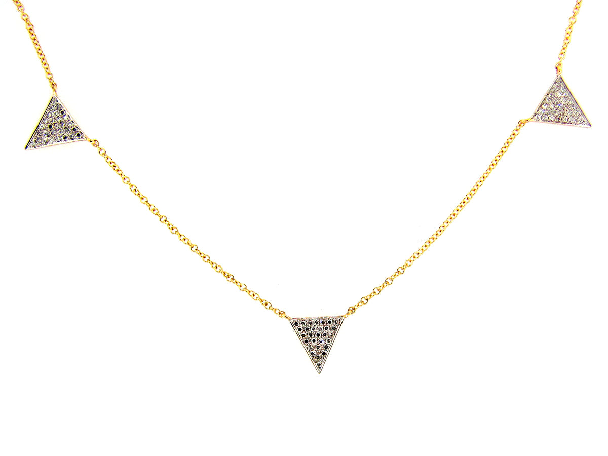 DIAMOND PENDANT NECKLACE, 18" TO 16", 14KY (N)