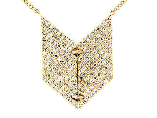 DIAMOND CHEVRON NECKLACE, 18"/17"/16", 14KY (N)