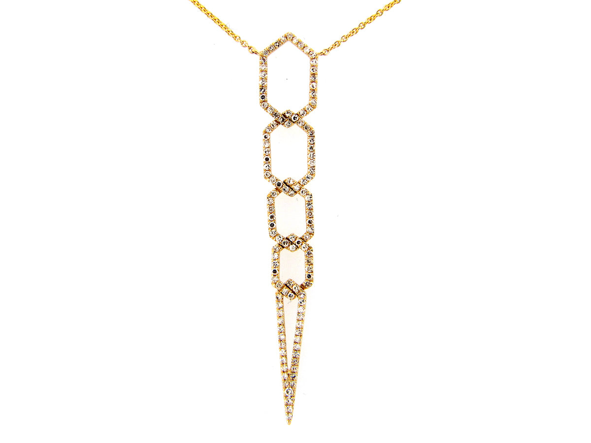 Diamond Pendant Necklace, 18"/17"/16", 14ky (N)