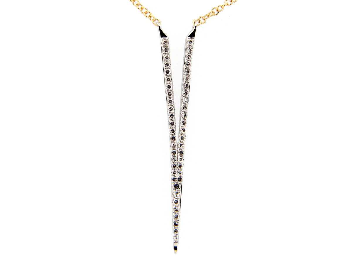 DIAMOND PENDANT NECKLACE , 18"/17"/16", 14KWY (N)