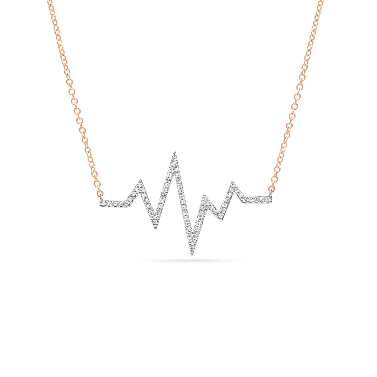 Diamond Heartbeat Signal Necklace