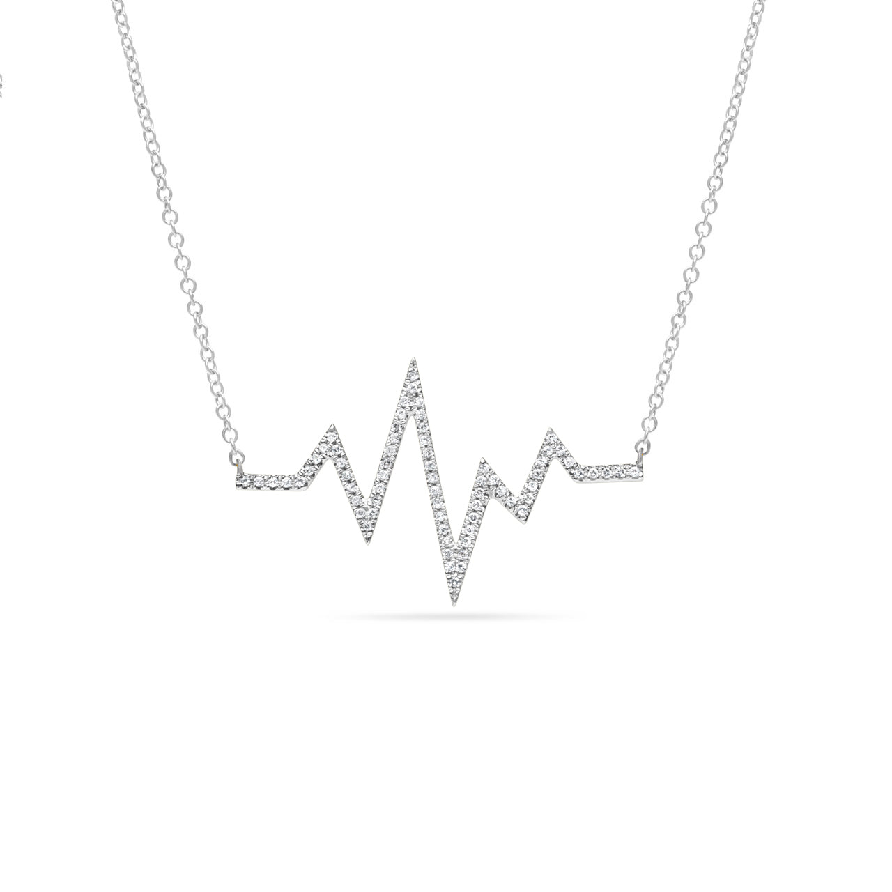 Diamond Heartbeat Signal Necklace