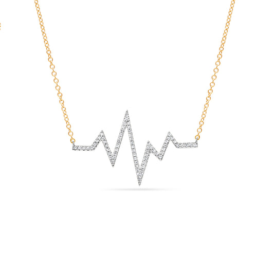 Diamond Heartbeat Signal Necklace