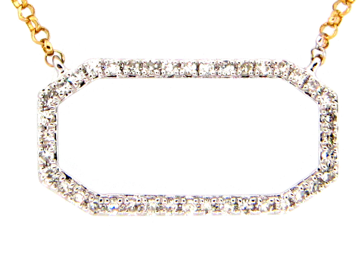 DIAMOND OCTAGON PENDANT NECKLACE