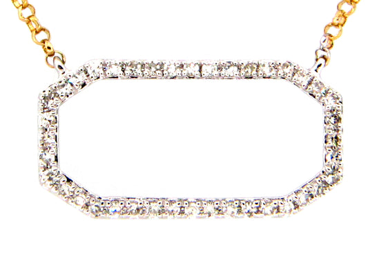 DIAMOND OCTAGON PENDANT NECKLACE