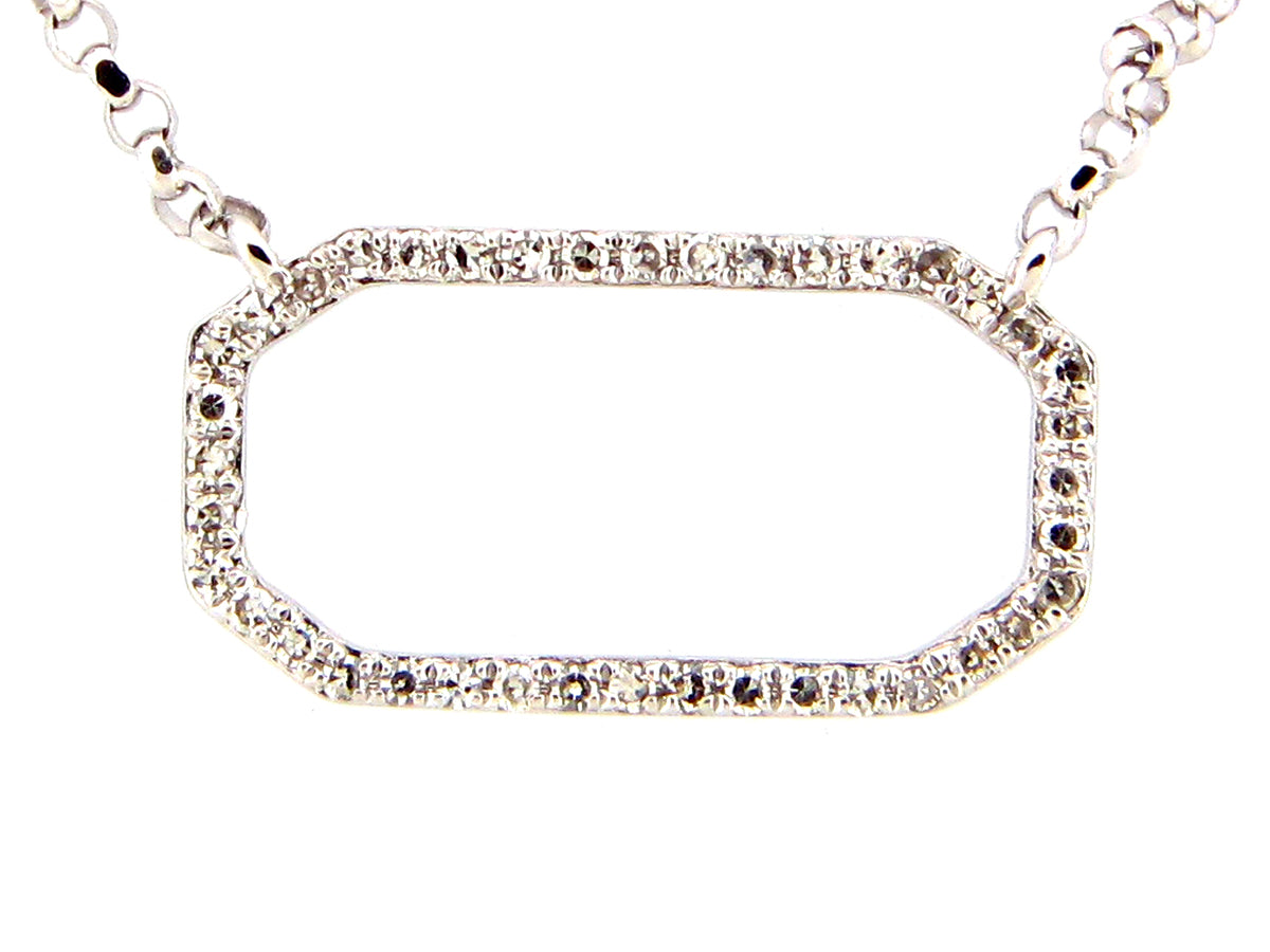 DIAMOND OCTAGON PENDANT NECKLACE