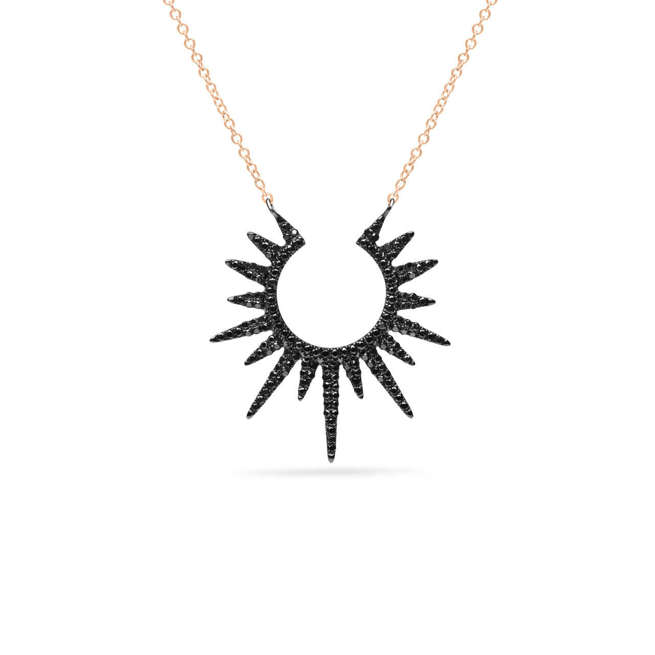 Black Diamond Large Sunburst Necklace