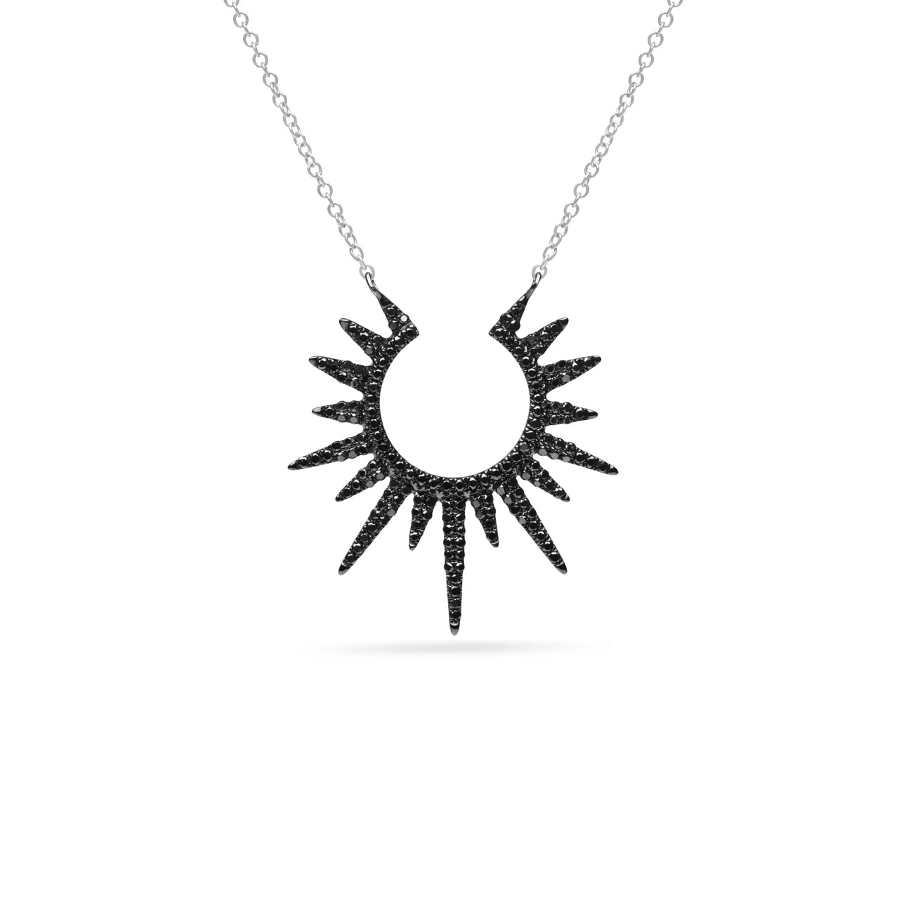 Black Diamond Large Sunburst Necklace
