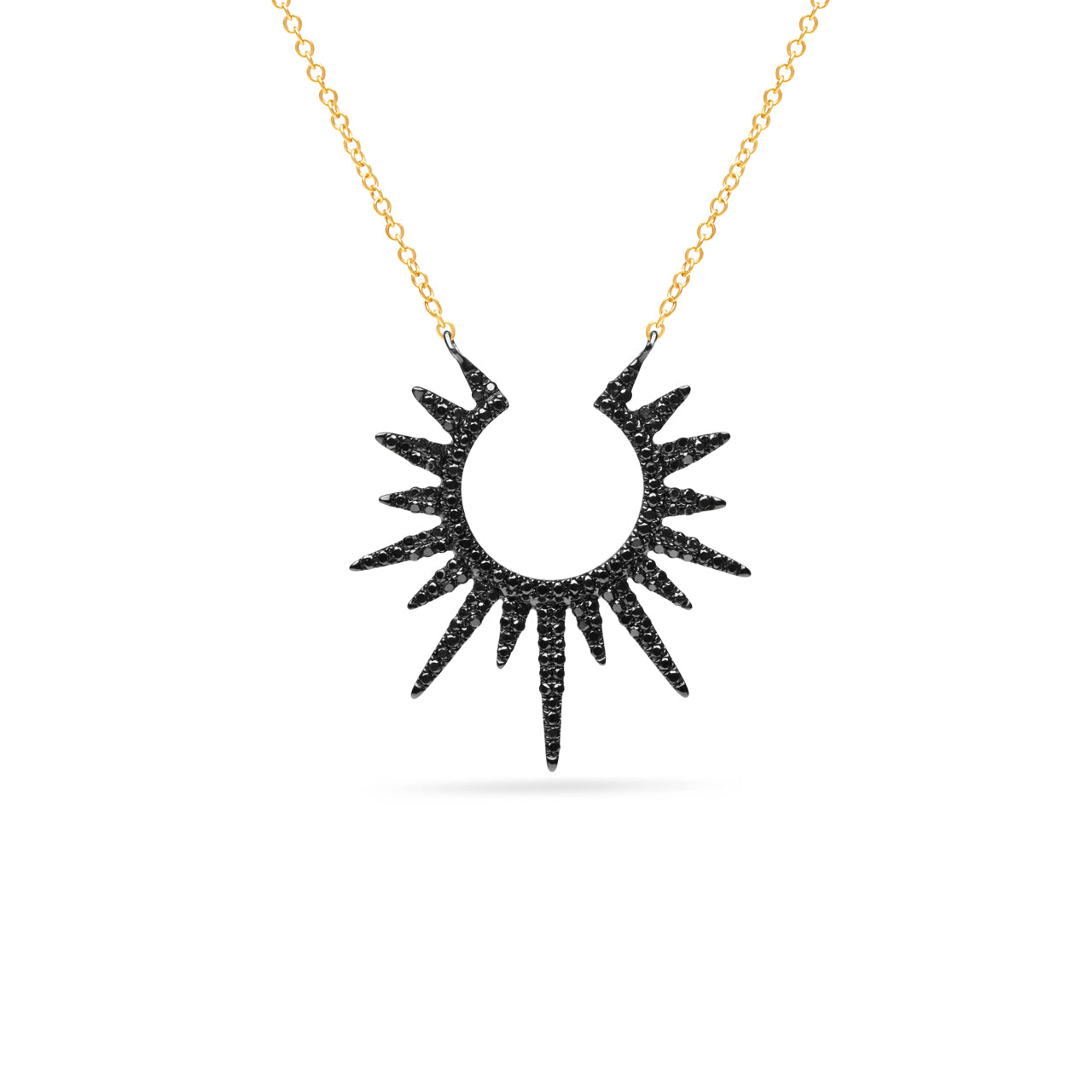 Black Diamond Large Sunburst Necklace