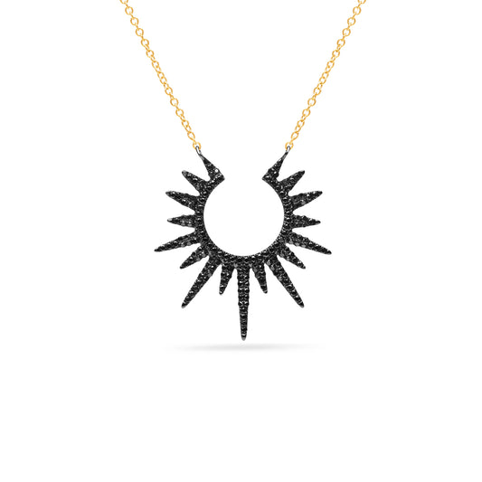 Black Diamond Large Sunburst Necklace