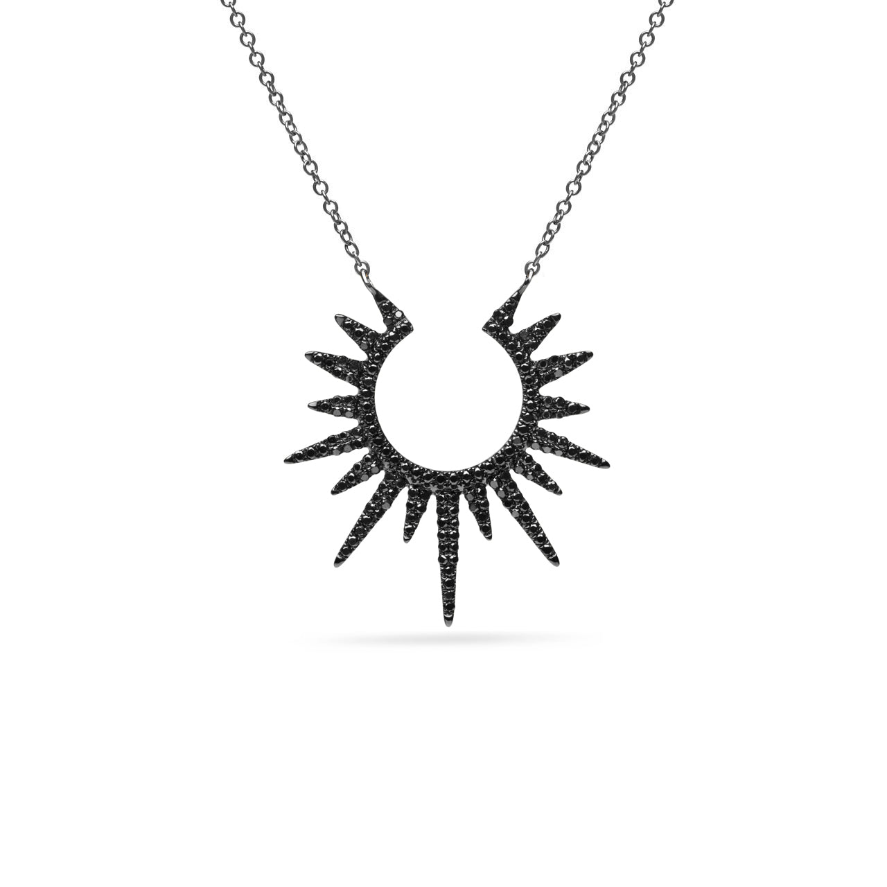 Black Diamond Large Sunburst Necklace