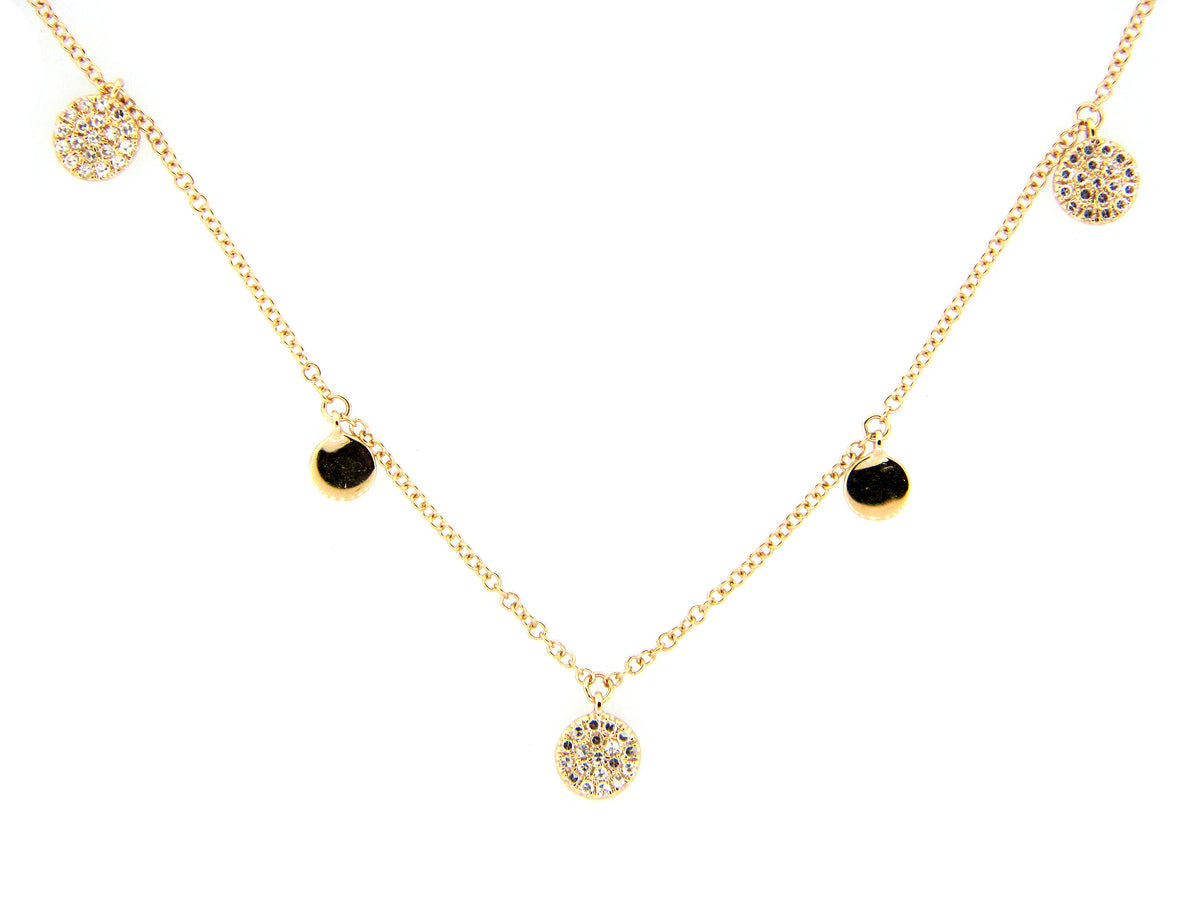 DIAMOND DISC BY THE YARD NECKLACE