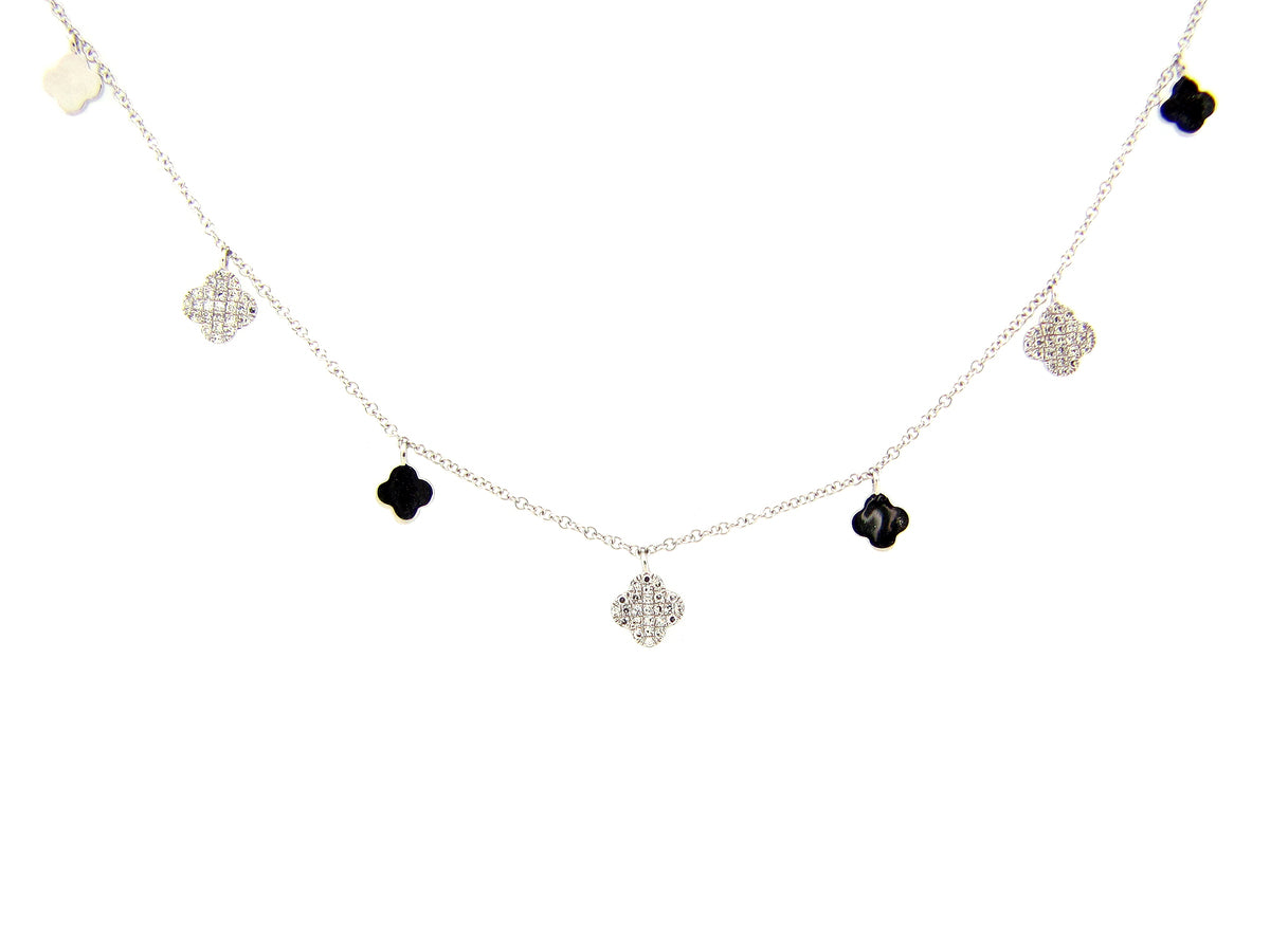 DIAMOND CLOVER CHARM NECKLACE