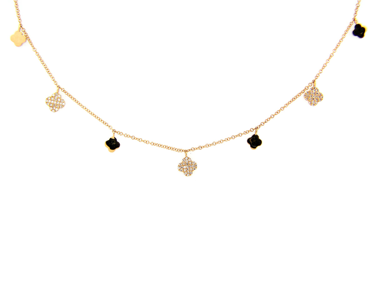 DIAMOND CLOVER CHARM NECKLACE