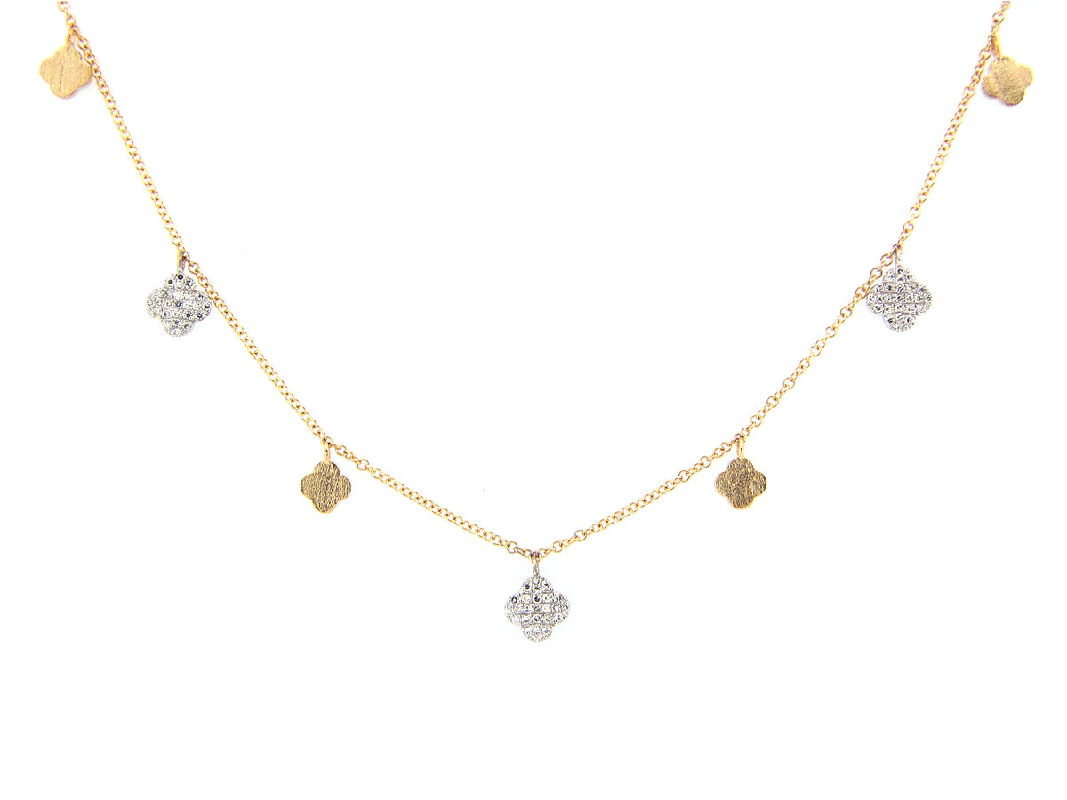 DIAMOND CLOVER CHARM NECKLACE