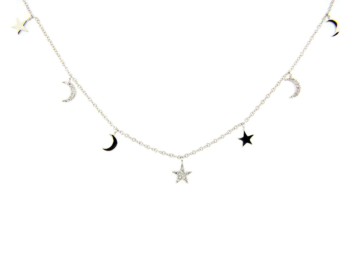 DIAMOND STARS & MOONS NECKLACE