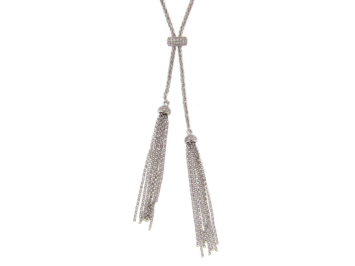 BOLO DIAMOND NECKLACE WITH TASSELS