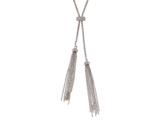 BOLO DIAMOND NECKLACE WITH TASSELS
