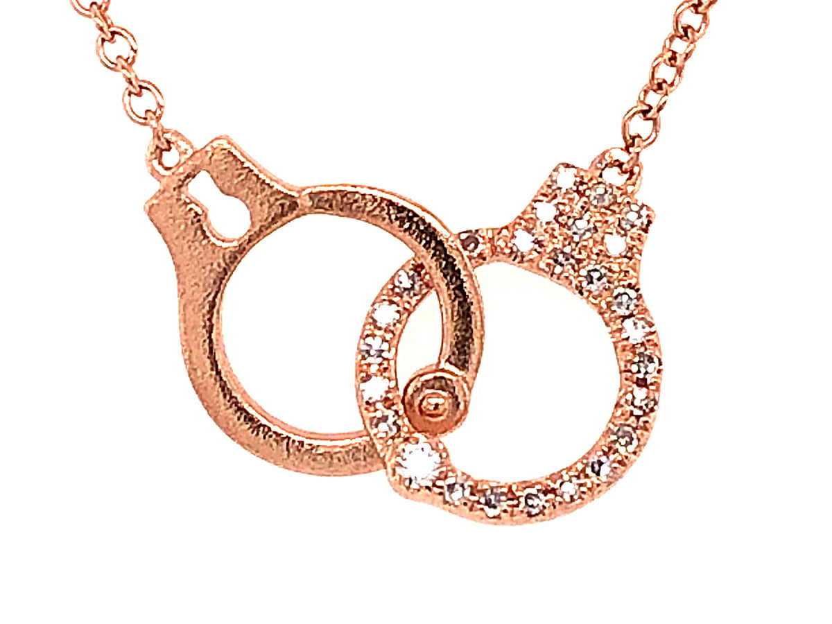 DIAMOND HANDCUFF PENDANT NECKLACE
