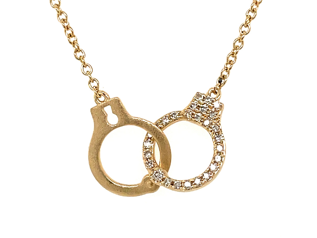 DIAMOND HANDCUFF PENDANT NECKLACE