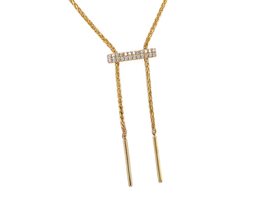 DIAMOND BAR BOLO LARIAT NECKLACE, 33"