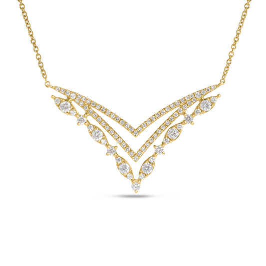 Diamond Triple Chevron Necklace