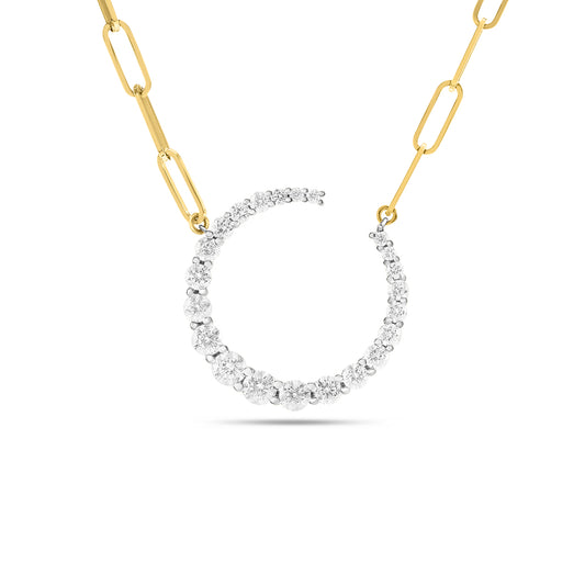 Diamond Crescent Moon Necklace