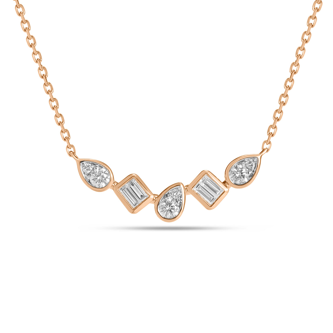 Diamond Pivoting Bezel Necklace