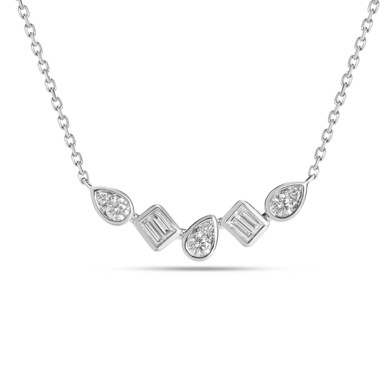 Diamond Pivoting Bezel Necklace