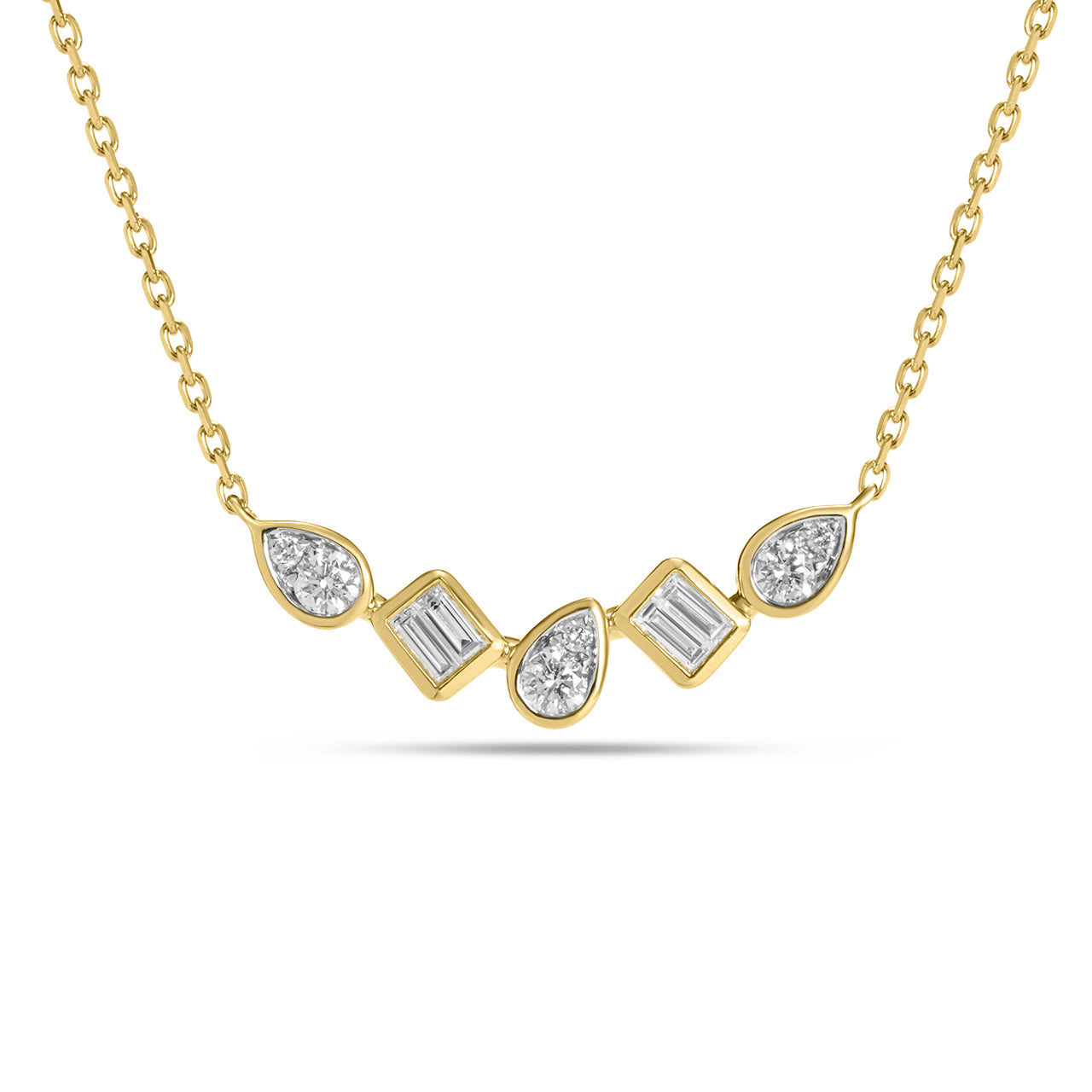 Diamond Pivoting Bezel Necklace