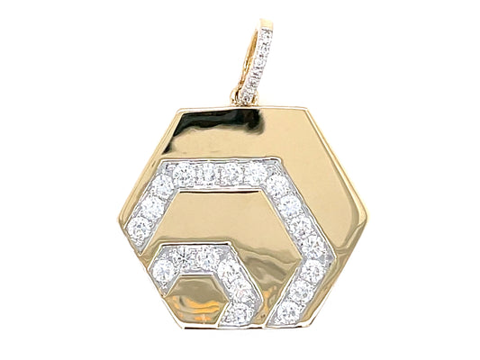 DIAMOND HEXAGON PENDANT, NO CHAIN