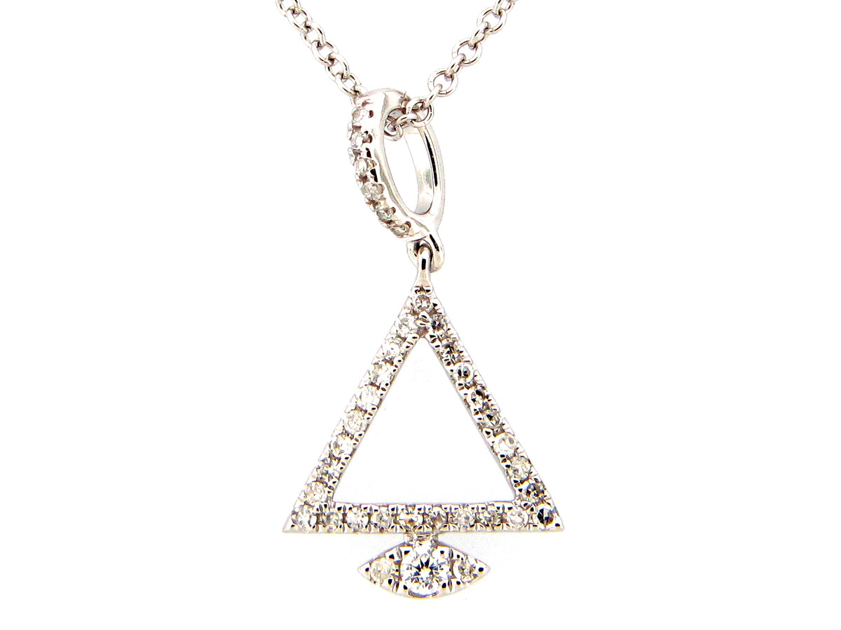 Diamond Triangle Pendant, 14kw (N)