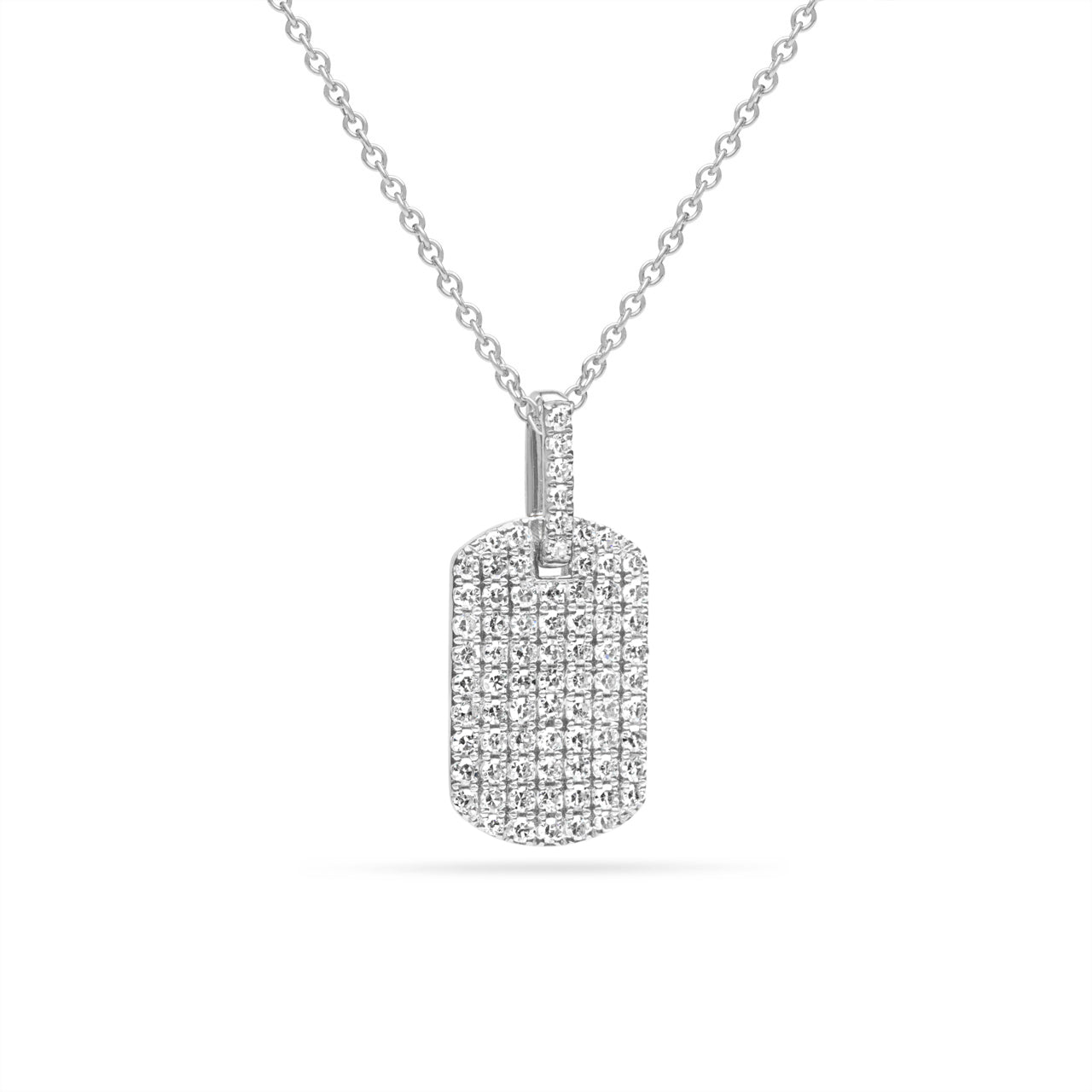 Diamond Dog Tag Necklace