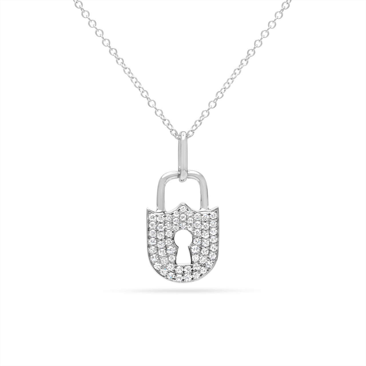 Diamond Padlock Key Pendant
