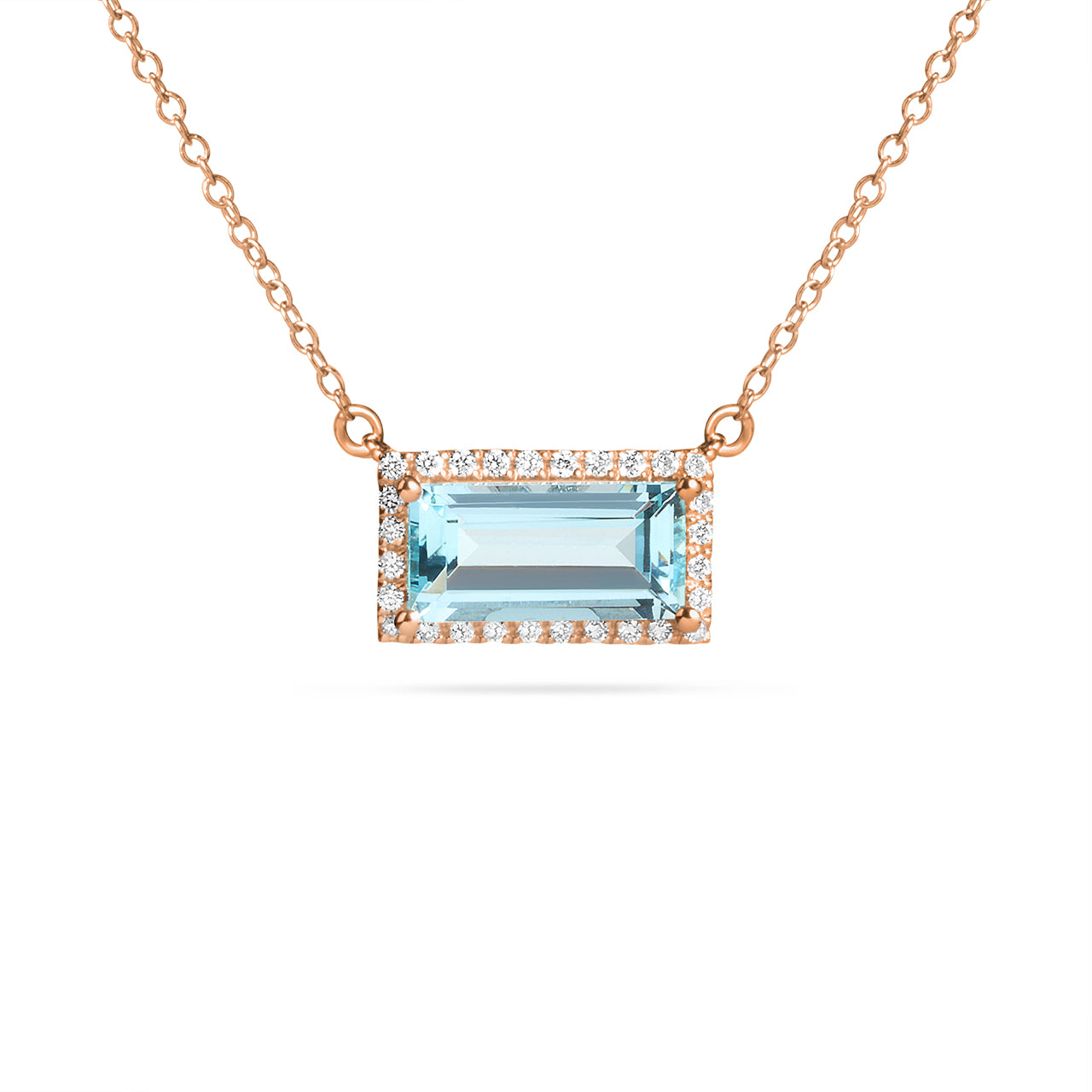 Aquamarine & Diamond Necklace