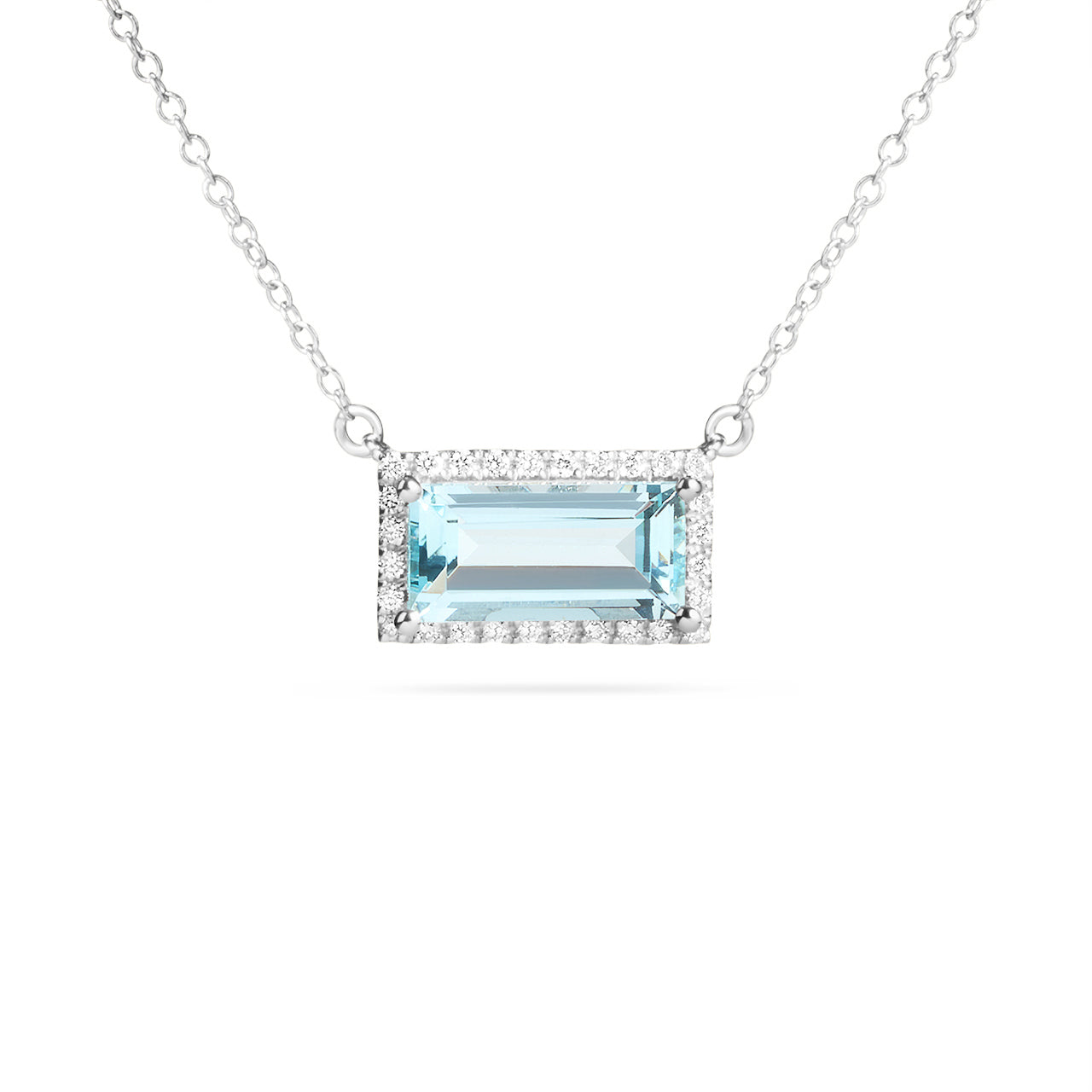 Aquamarine & Diamond Necklace